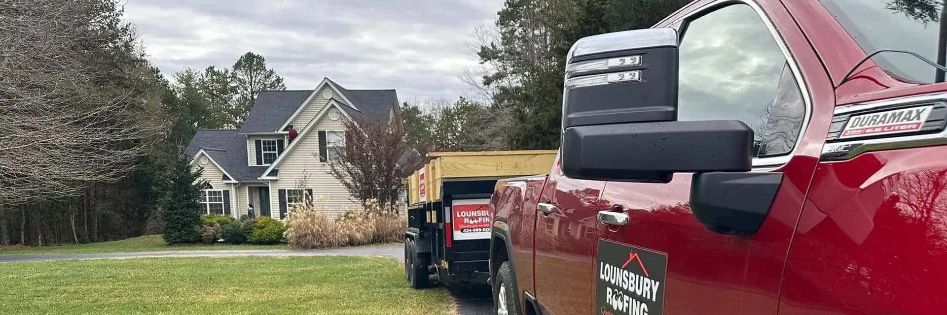 Lounsbury Roofing crew on a residential job